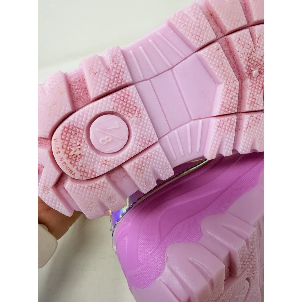 Members Mark Toddler Girls Size 7/8C Mid Calf Slip On Fleece Lined Snow Boots S5